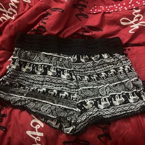 Black and white shorts